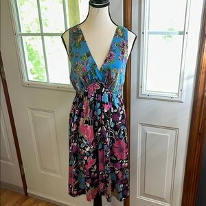 Kopa Designed in Italy Silk Floral Sleeveless Dress